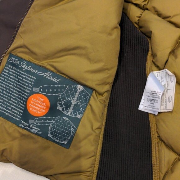 EDDIE Bauer Goose down "Skyliner" coat brown fits medium - Picture 7 of 12